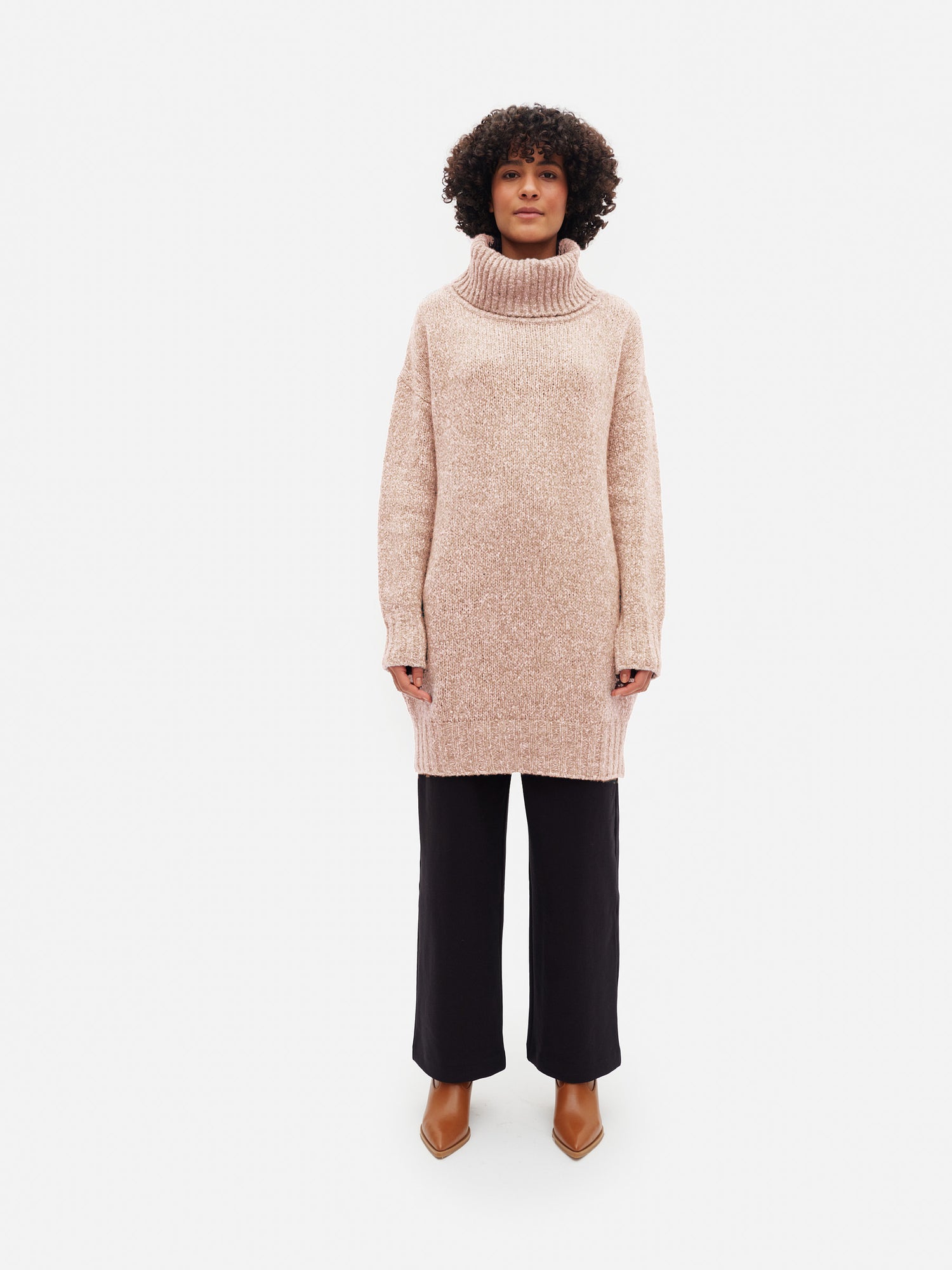 Fluffy knit TUBE-mekko, Nude