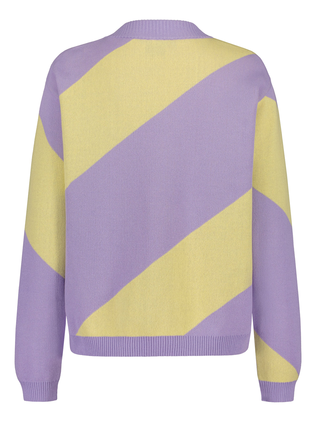 Knit sweater, diagonal stripe, lavender