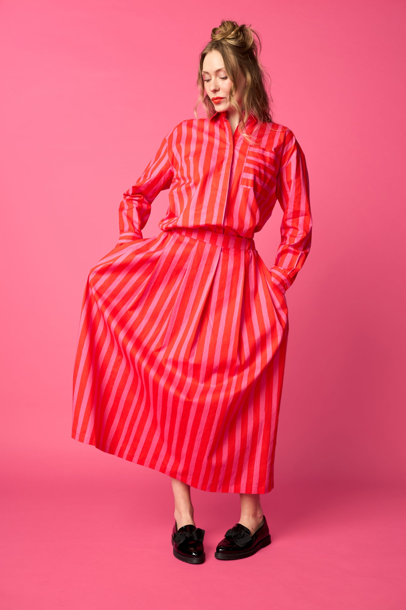 FRESH OVERSIZED -paita, Paris stripe pink