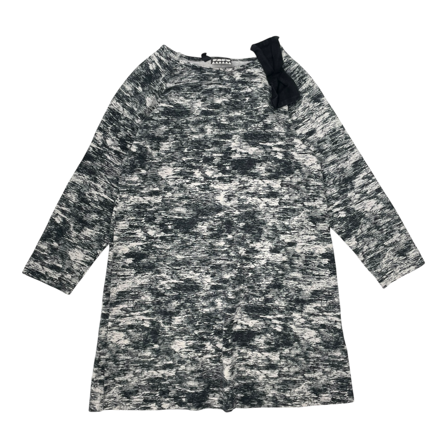 Bow dress, black/white | 98/104cm