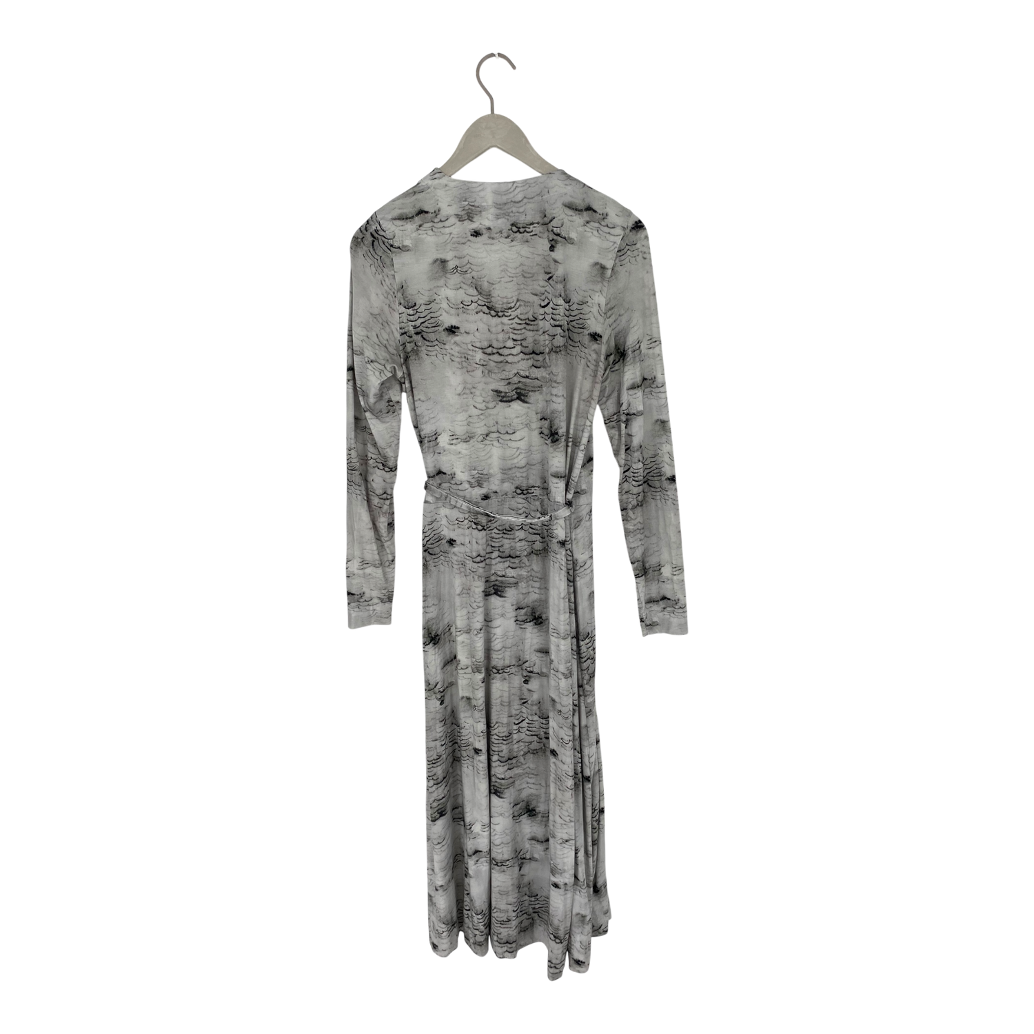 Belted wrap dress, grey print | woman S
