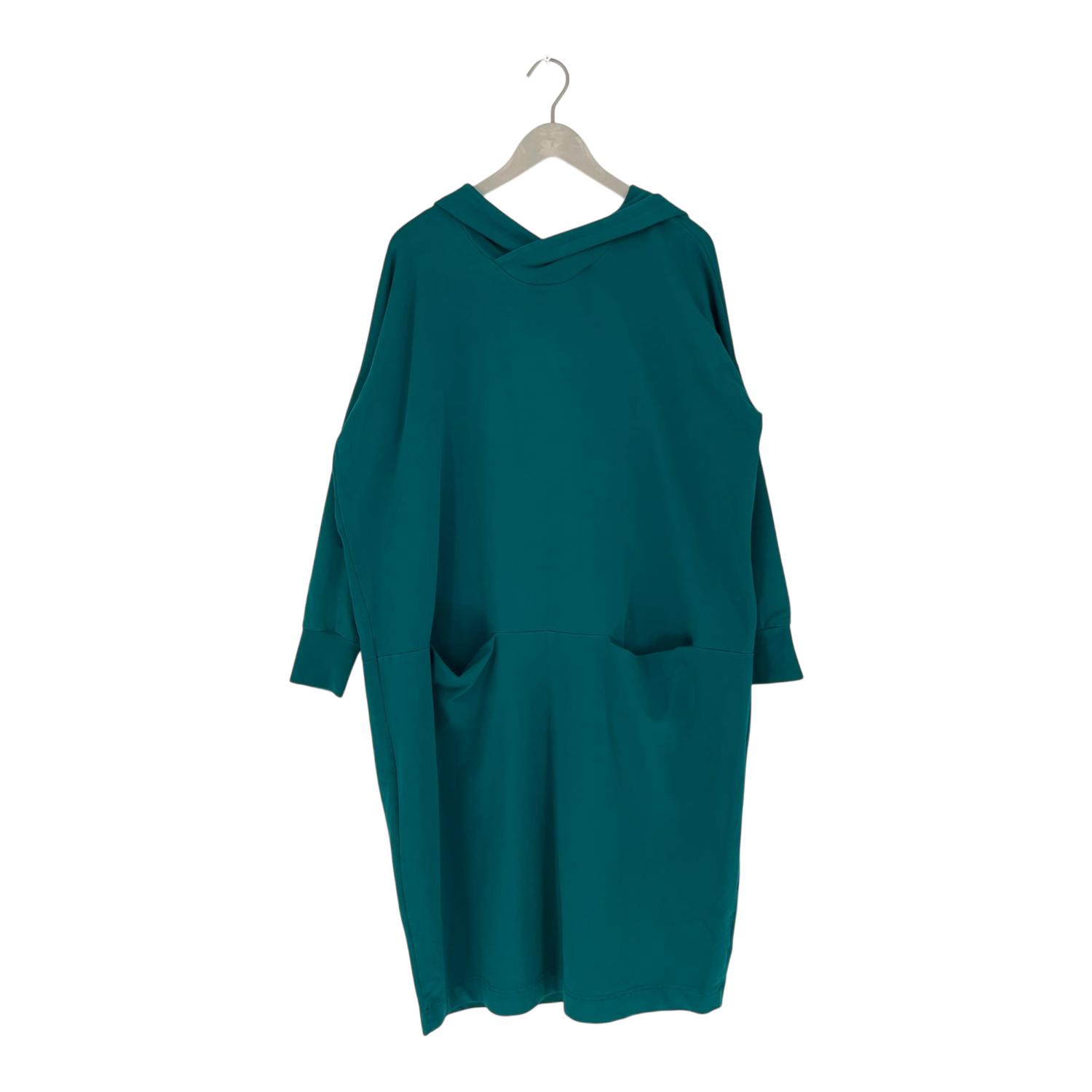 Giant split hoodie dress, turquoise | woman XL