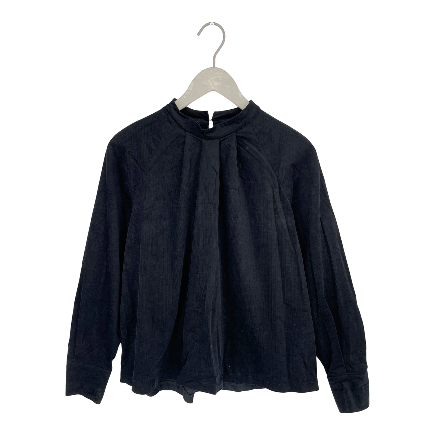 Pleated corduroy shirt, black | woman S