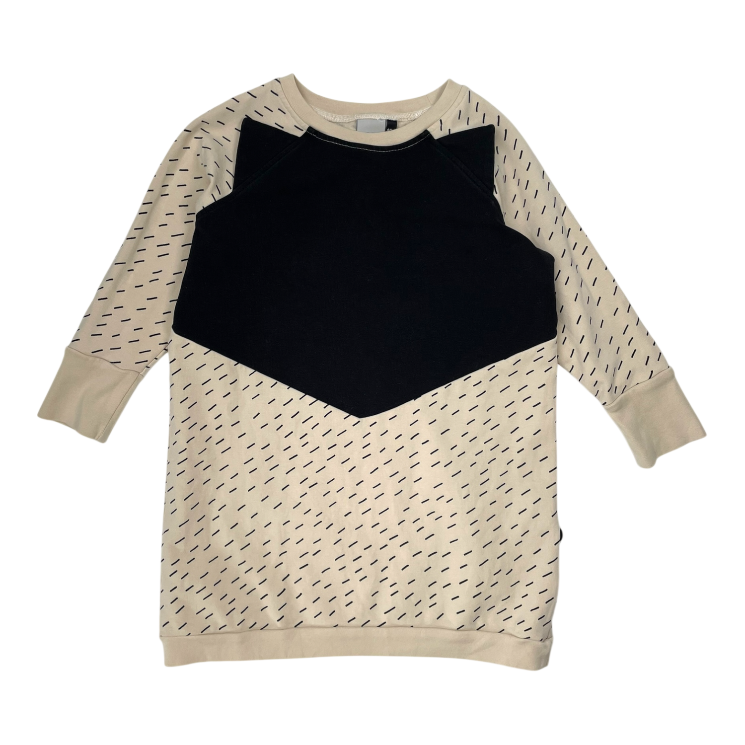 Fox sweat dress, black/beige | 98/104cm