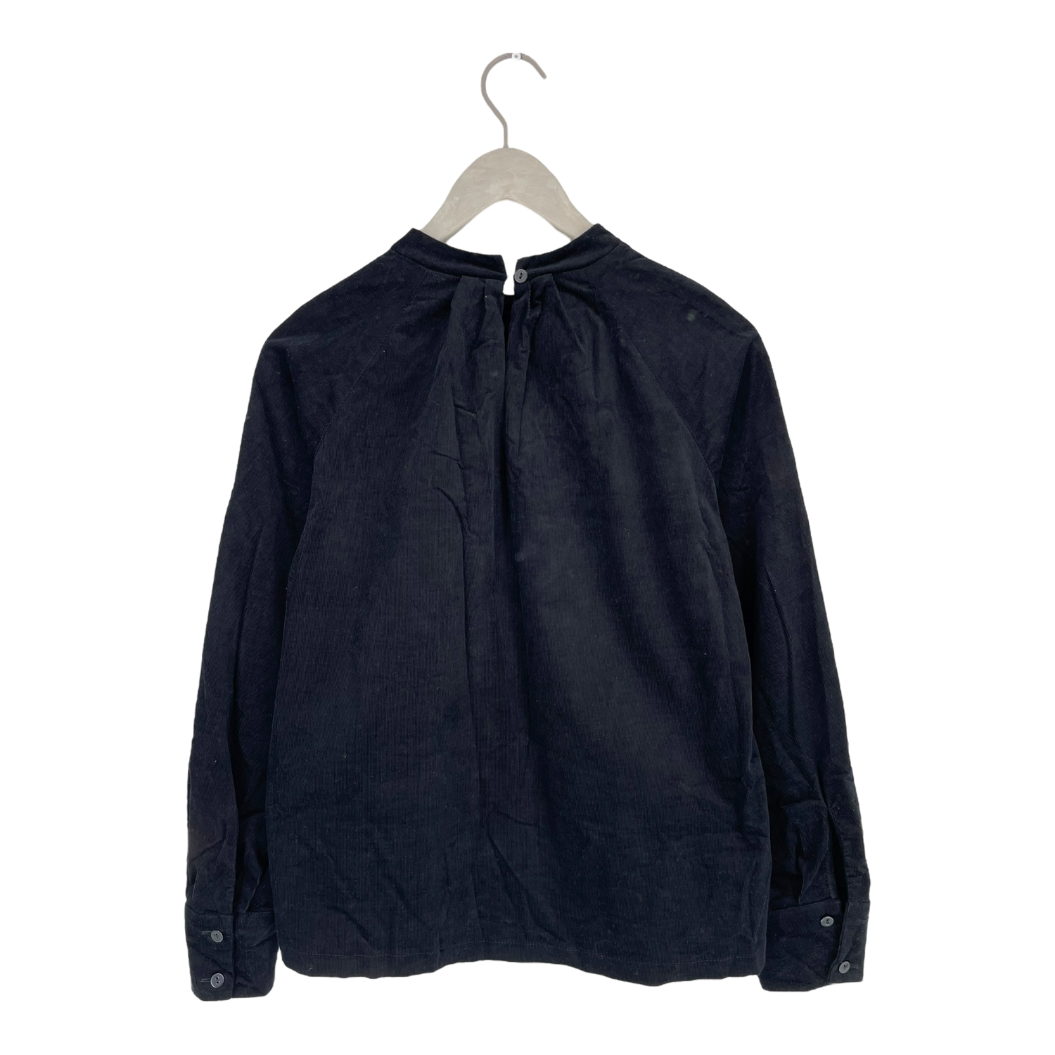 Pleated corduroy shirt, black | woman S
