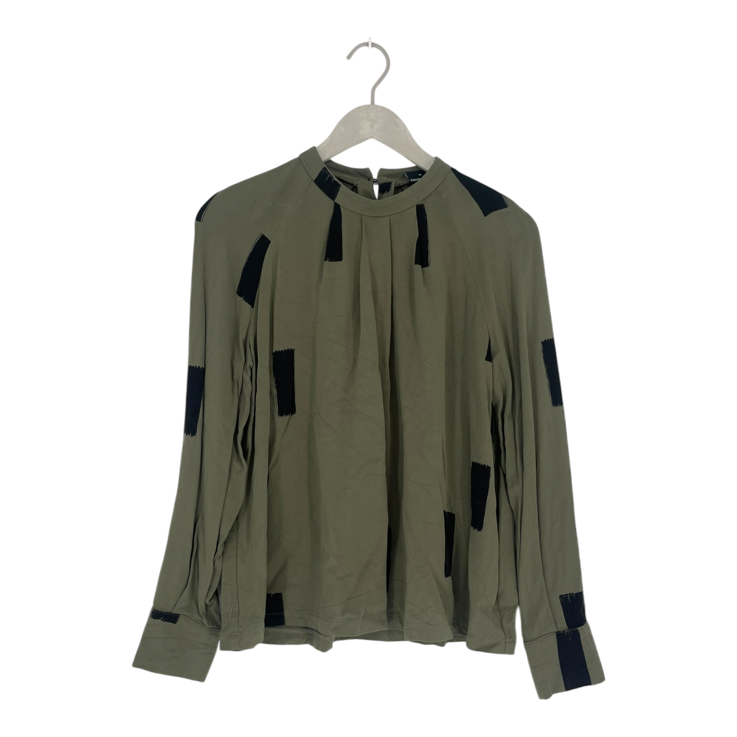 Pleated shirt, green woods | woman M
