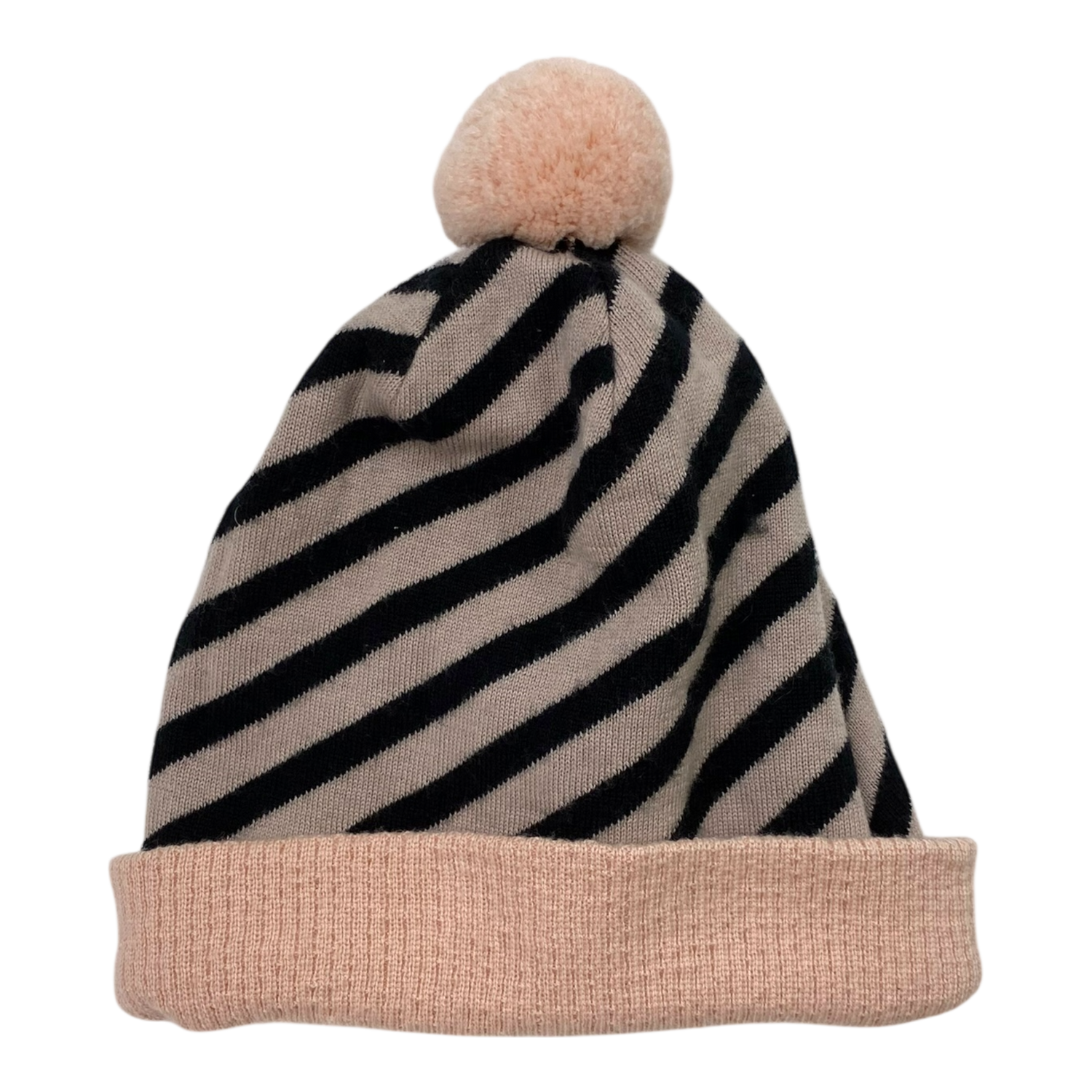 Merino pom beanie, pink | 6-12y