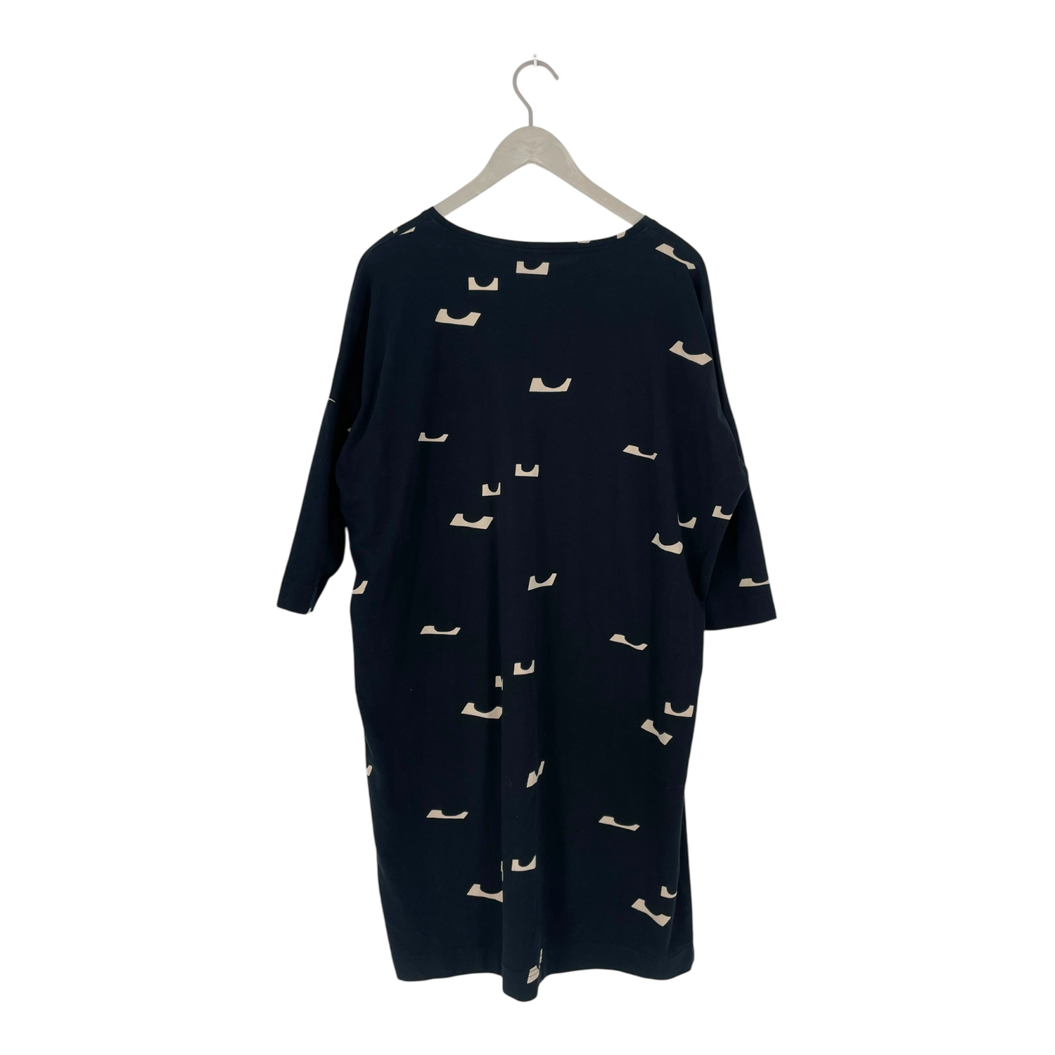 Tricot dress, black abstract | woman L