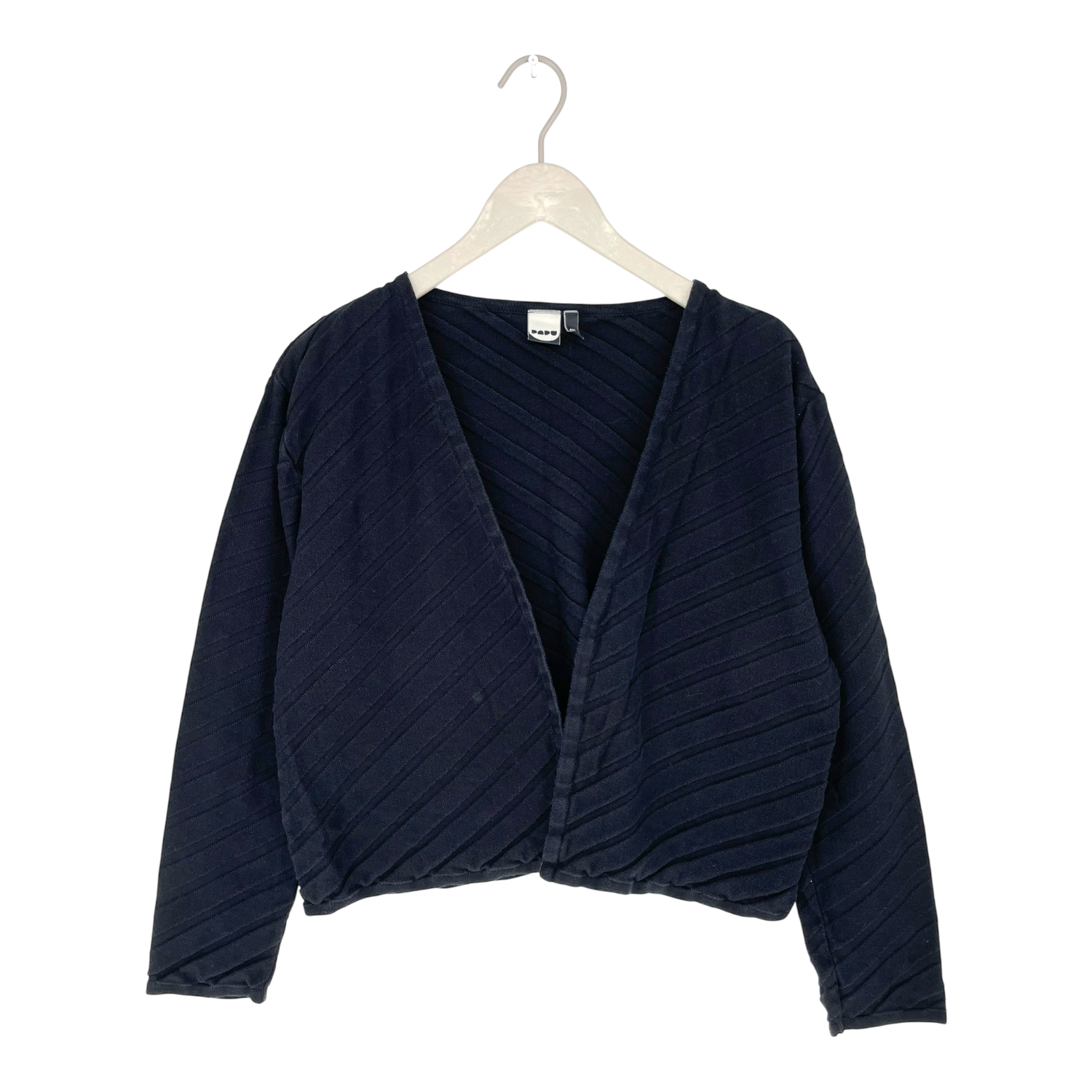 Cropped petit cotton cardigan, black | woman M/L