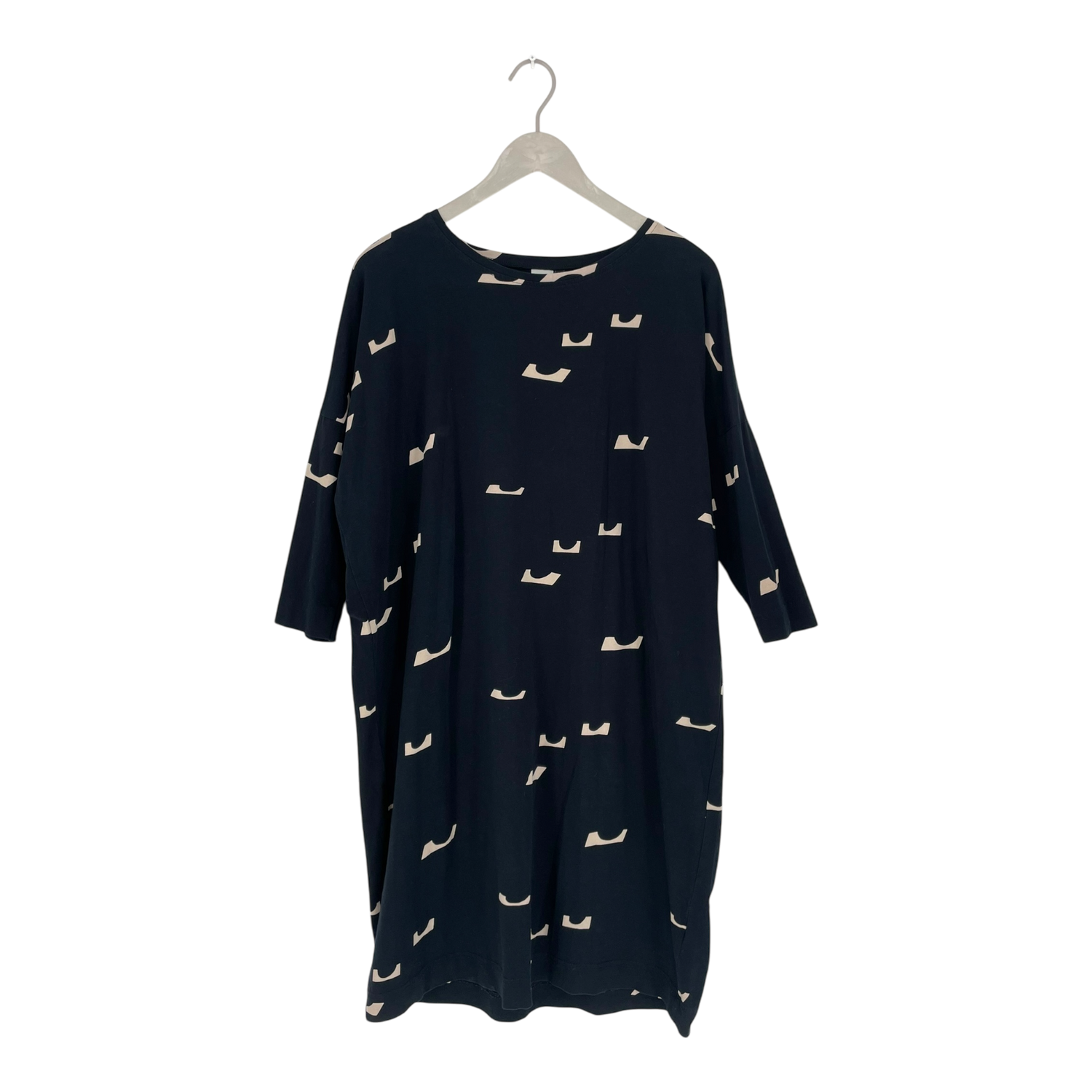 Tricot dress, black abstract | woman L