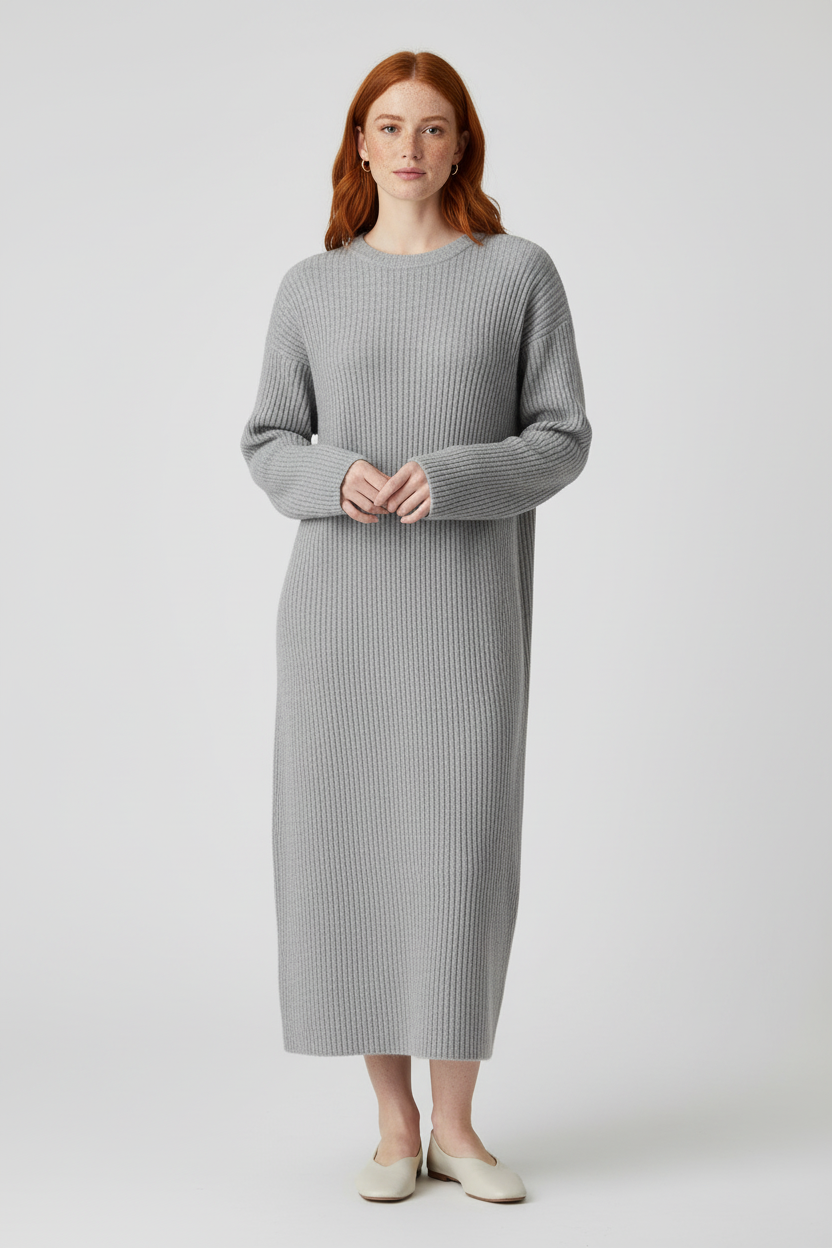 RIB KNIT -mekko, Melange Grey