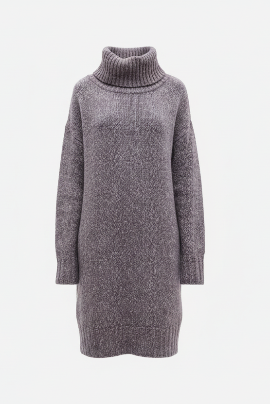 TUBE Dress, Granit Grey, Fluffy knit