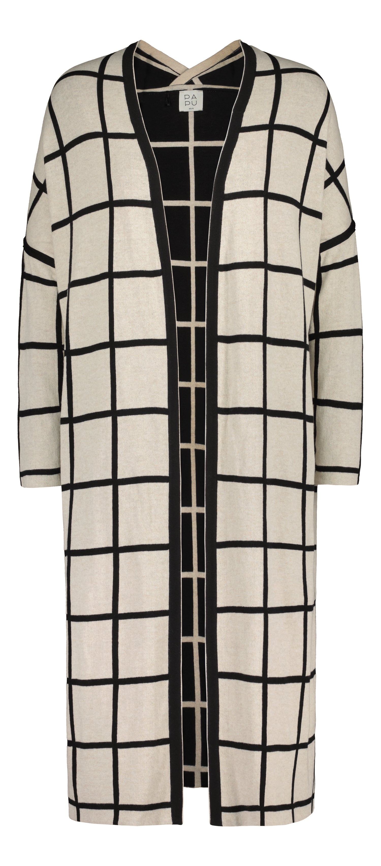 ENNAKKOMYYNTI: LONG-neuletakki, Giant Grid, käännettävä