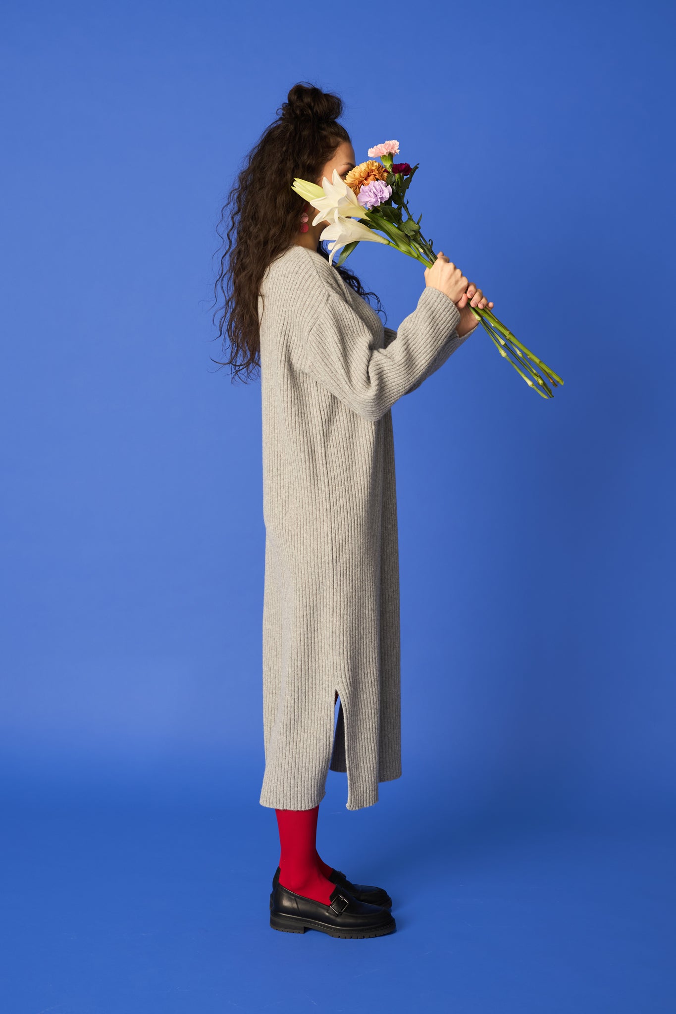 RIB KNIT -mekko, Melange Grey