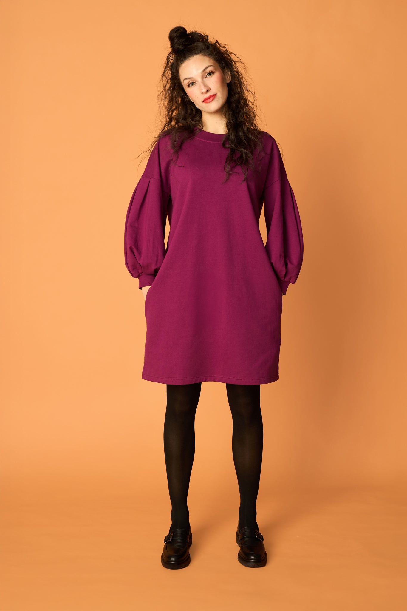 PUFF SLEEVE -collegemekko, Grape Purple