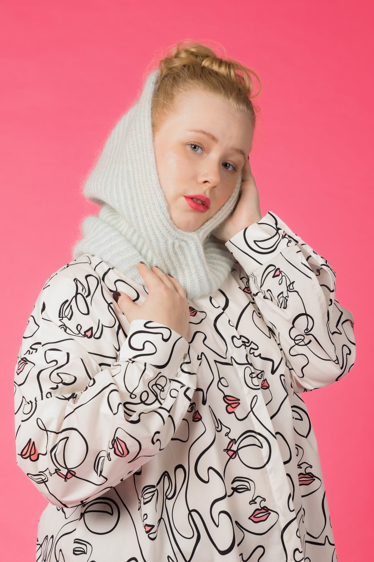 LUNA Balaclava, vaaleansininen/luonnonvalkoinen