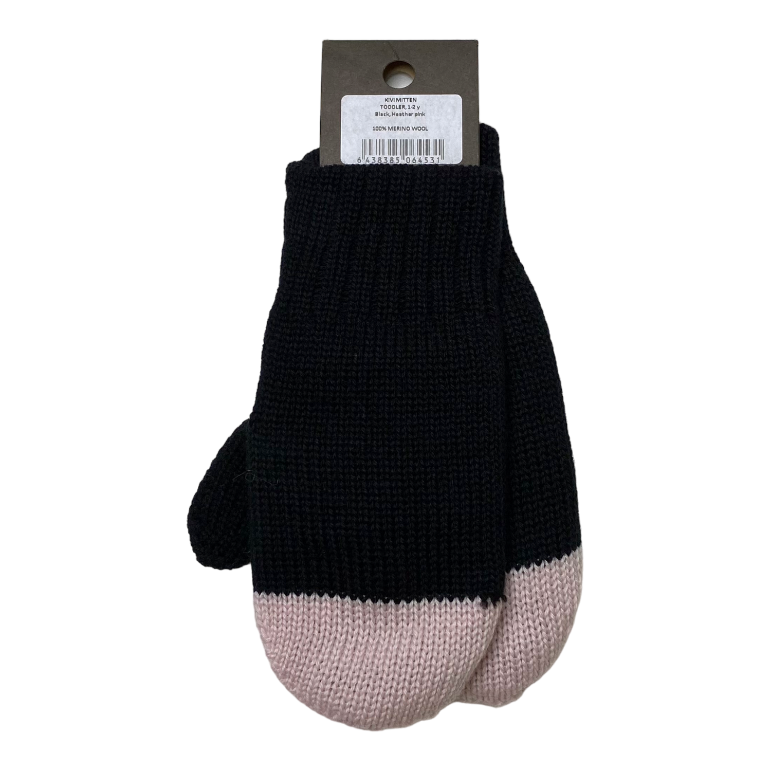 Papu kivi mittens, black/misty rose | 3-5y