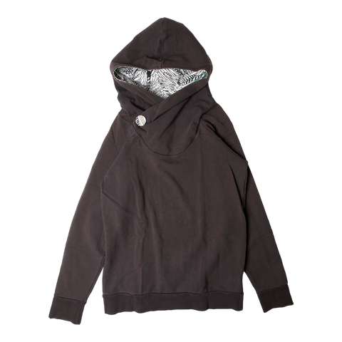 Papu button hoodie, dark grey | woman S