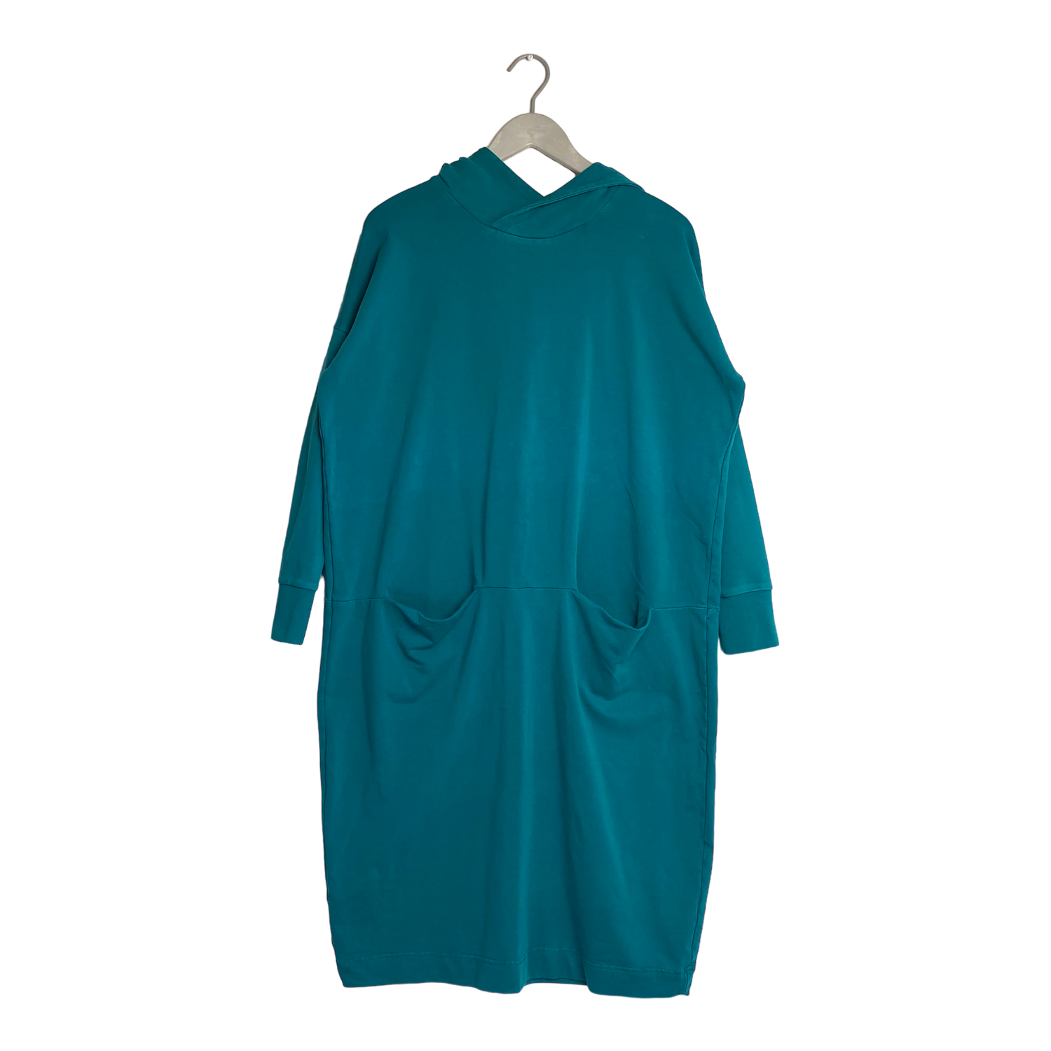 Papu giant split hoodie dress, teal | woman S