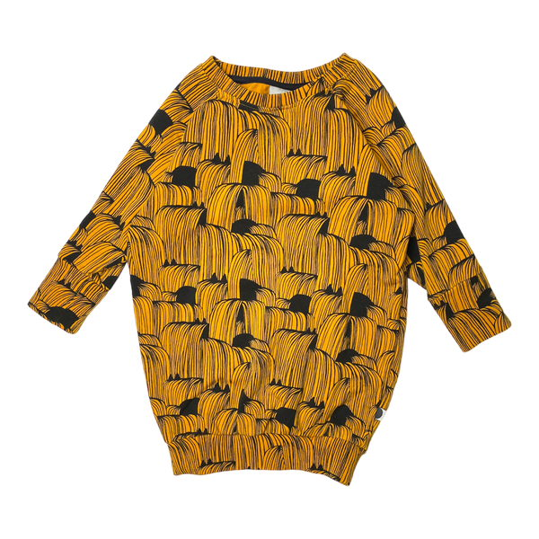 Papu sweat tunic shirt, yellow/black | 86/92cm