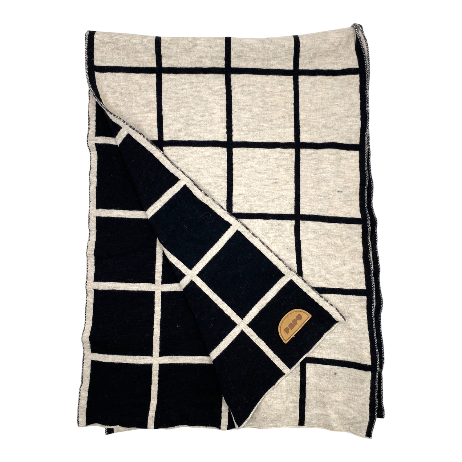 Knitted scarf, squares