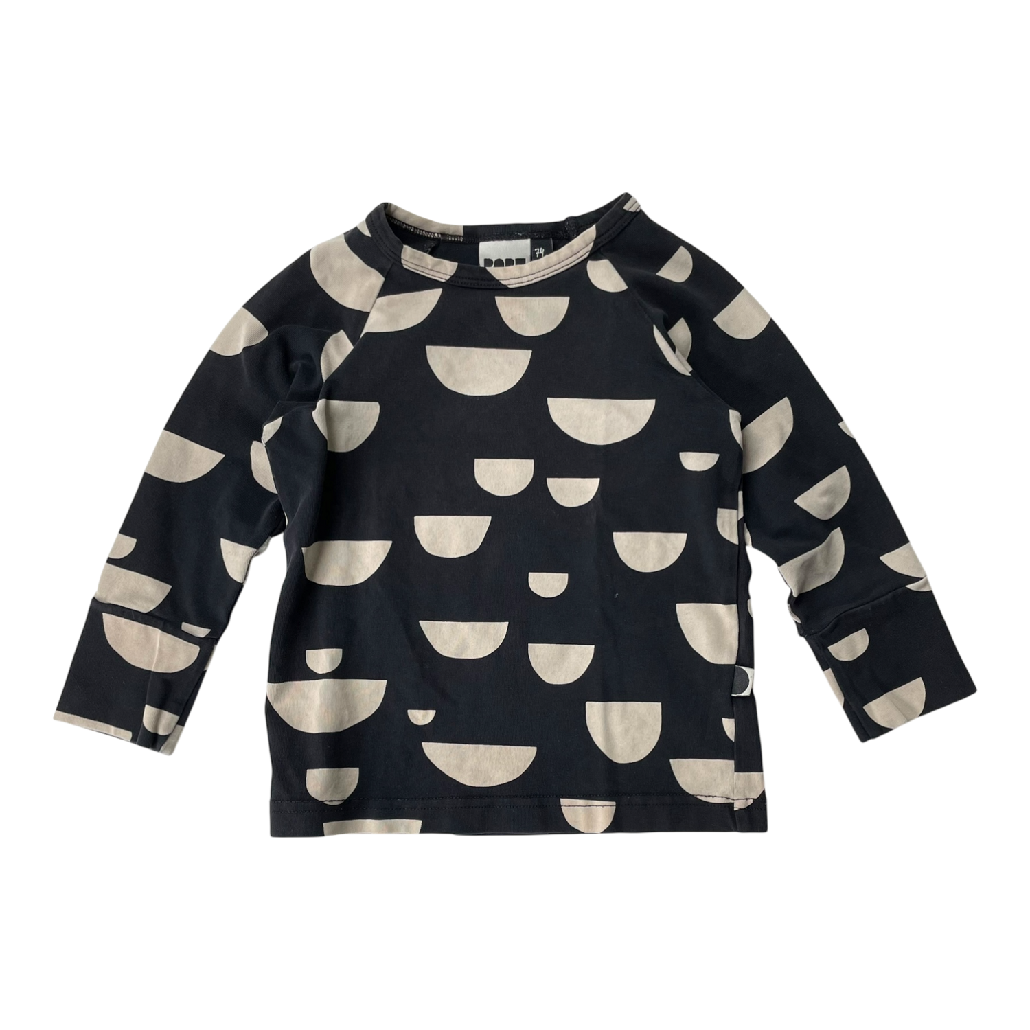 Shirt, black/beige | 74/80cm