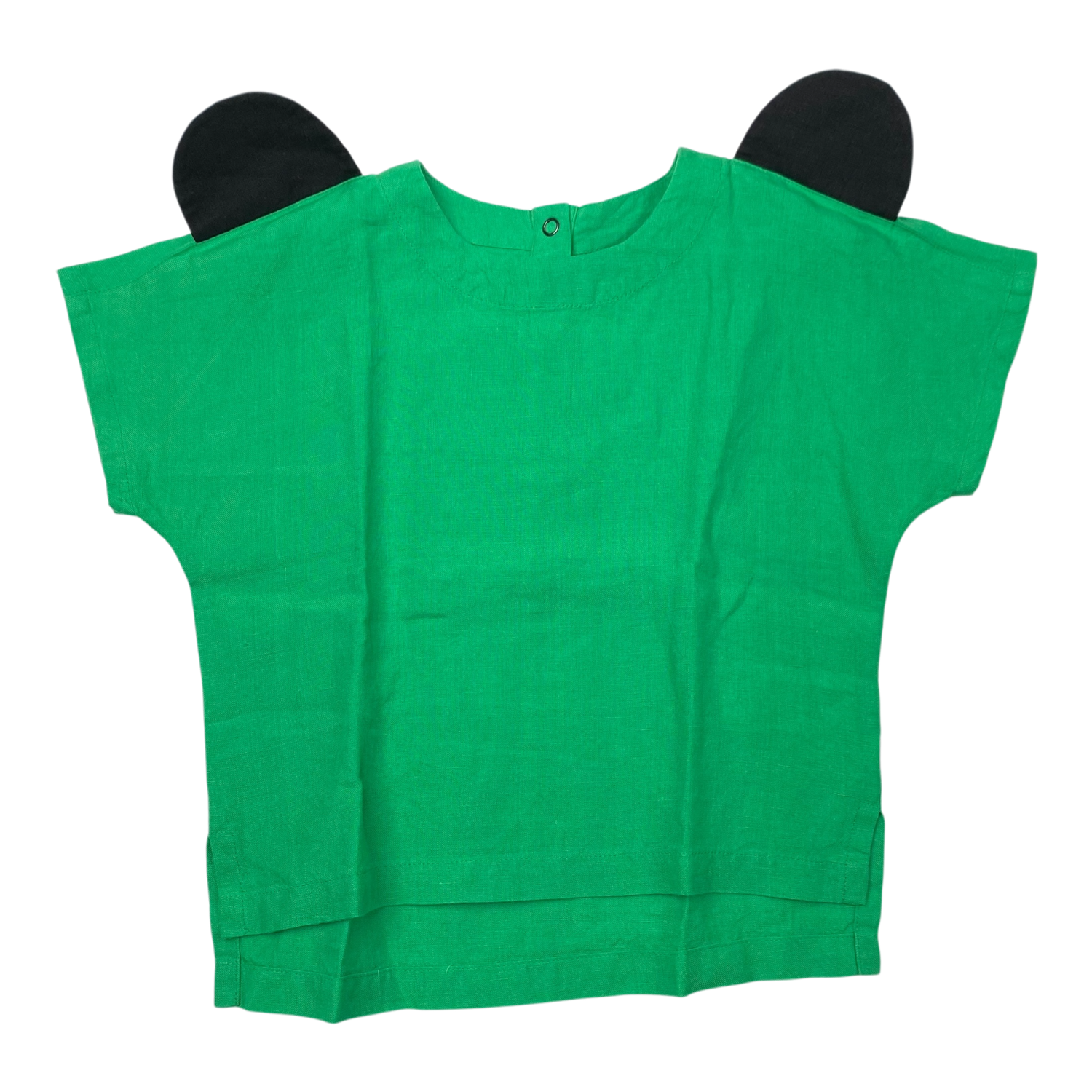 Linen t-shirt, lime green | 98/104cm