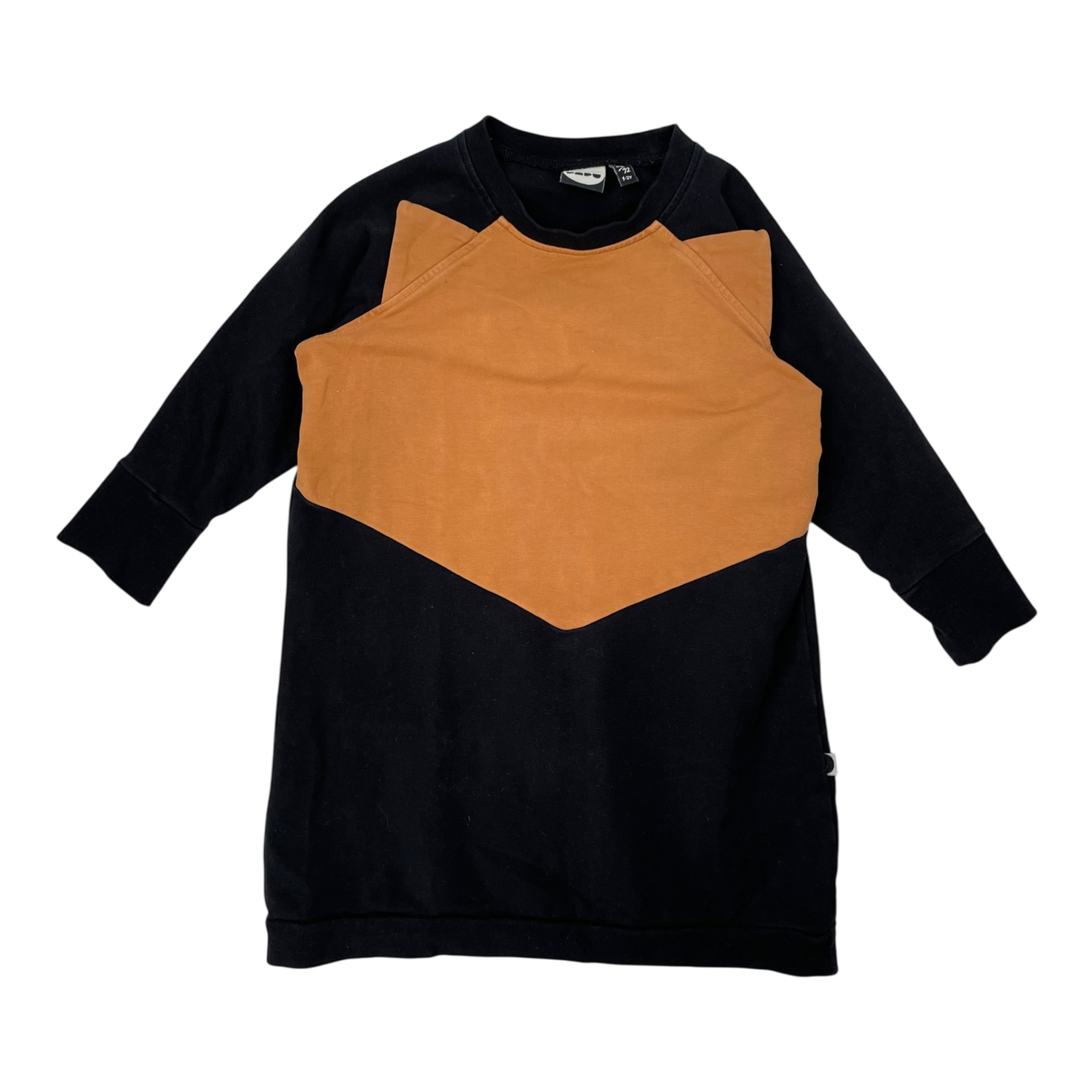 Fox sweat dress, black/brown | 86/92cm