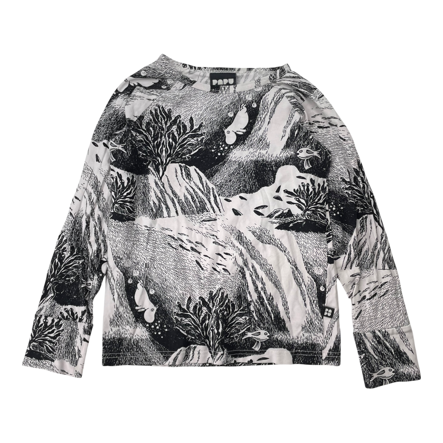 Moomin shirt, black/white | 122/128cm