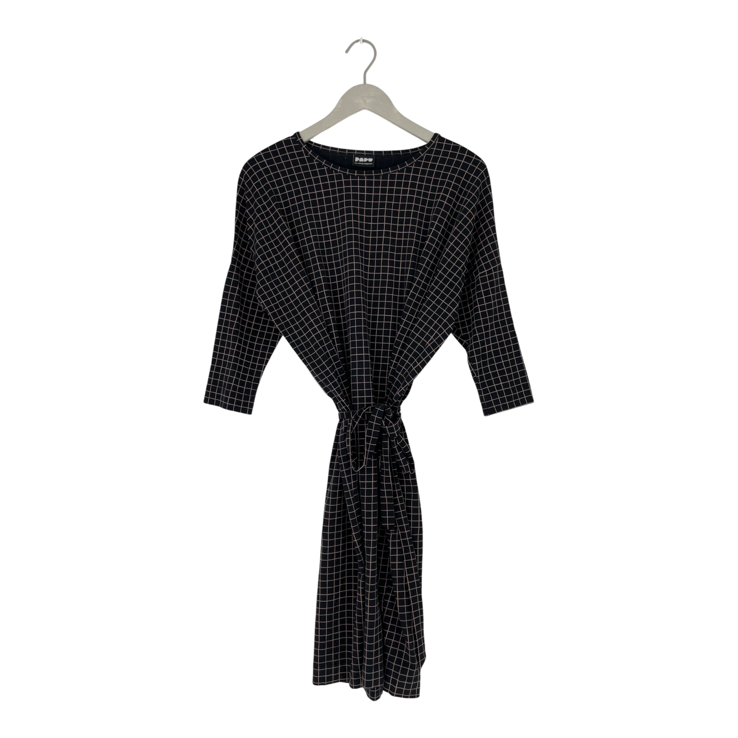 Tricot dress, tiny grid | woman S