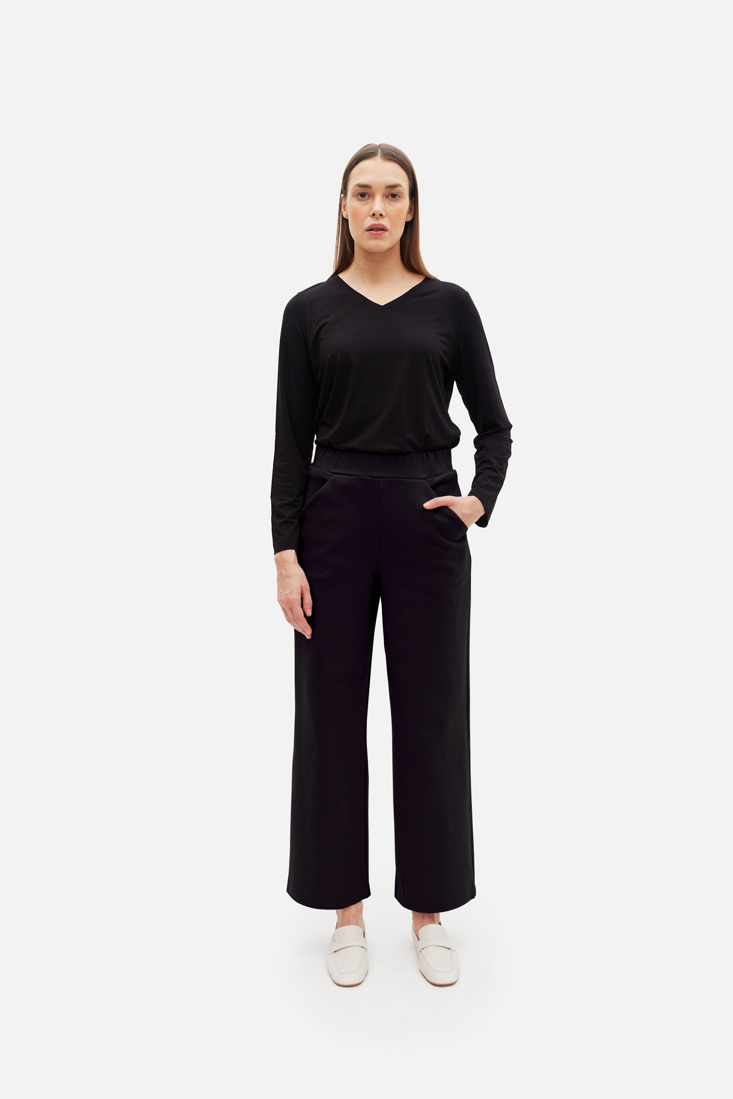 WIDE LEG -housut, Musta