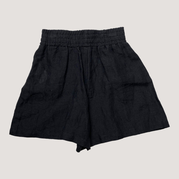 Papu linen shorts, black | 110/116cm