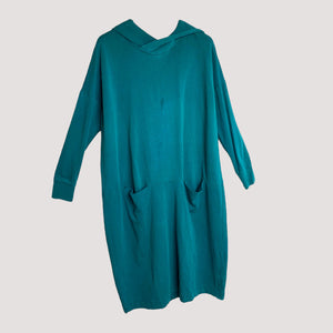Papu giant hoodie dress, teal | woman M