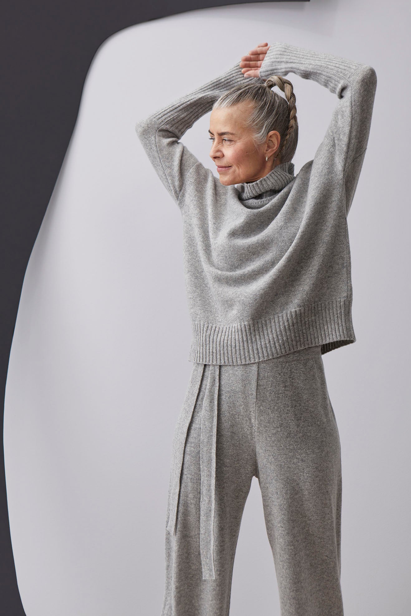 SOFT WOOL -neulehousut, Melange Grey