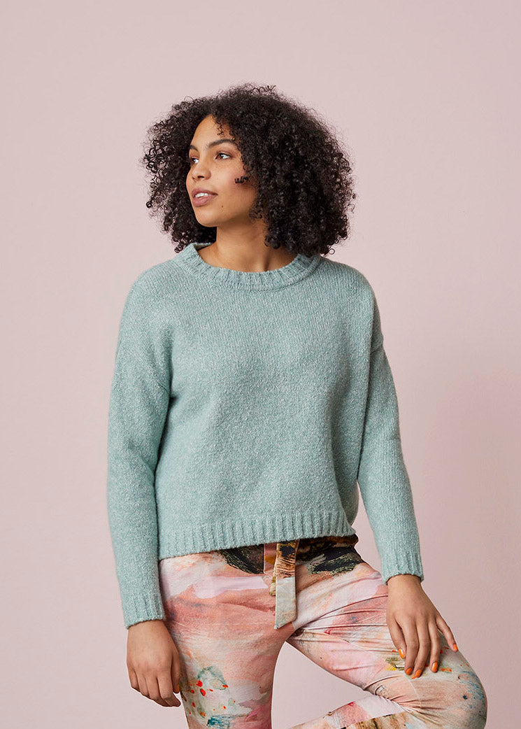 NEULEPAITA, Fluffy knit, Jade, naisten