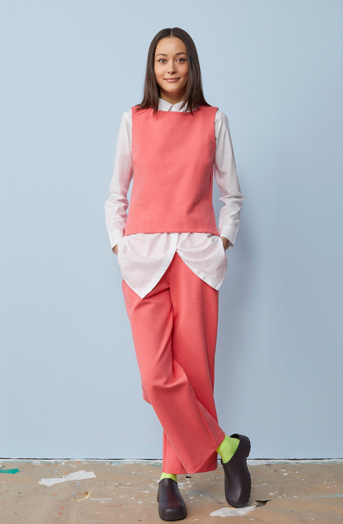 WIDE LEG -housut, Coral Red