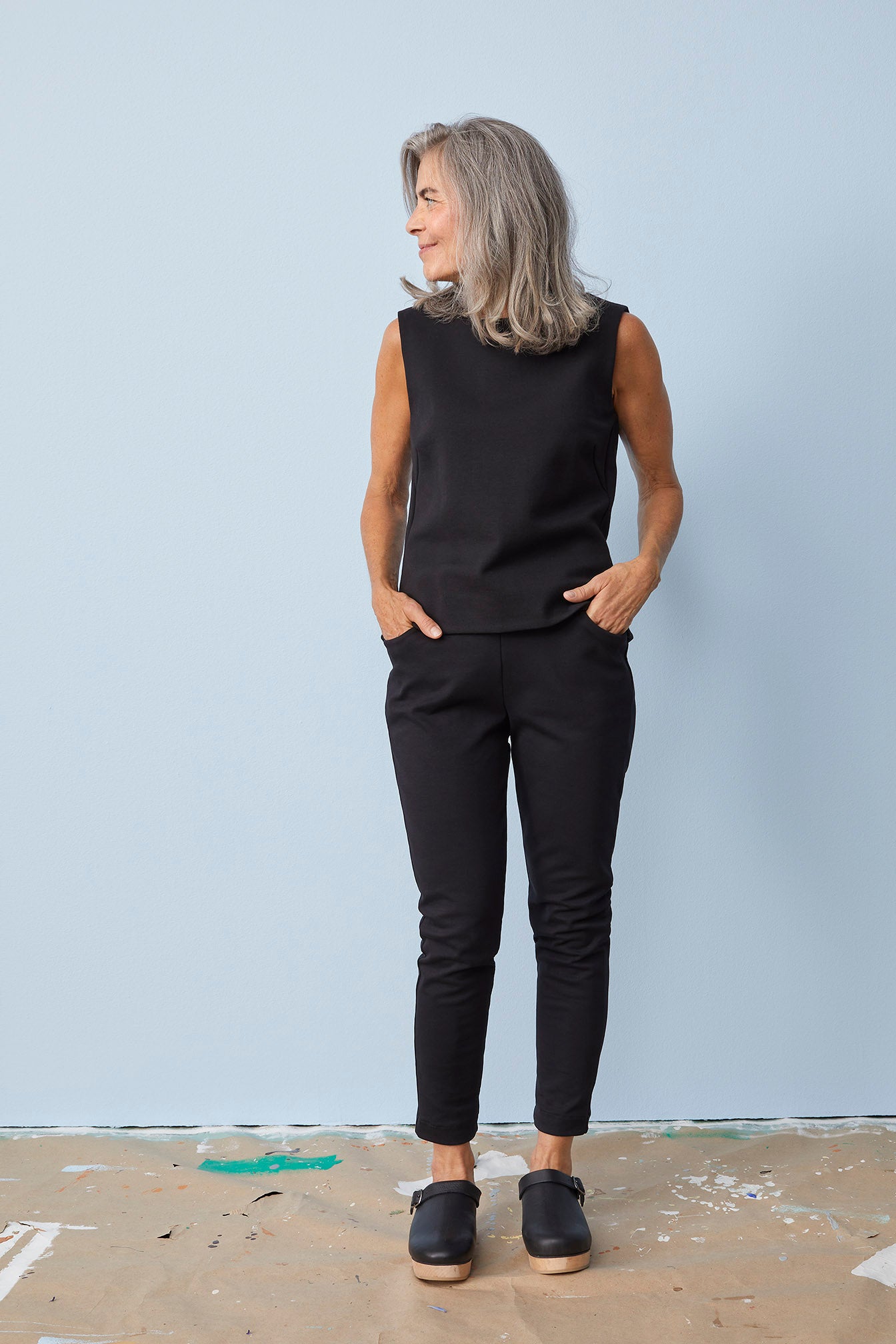 TREGGINGS-housut, Musta, naisten
