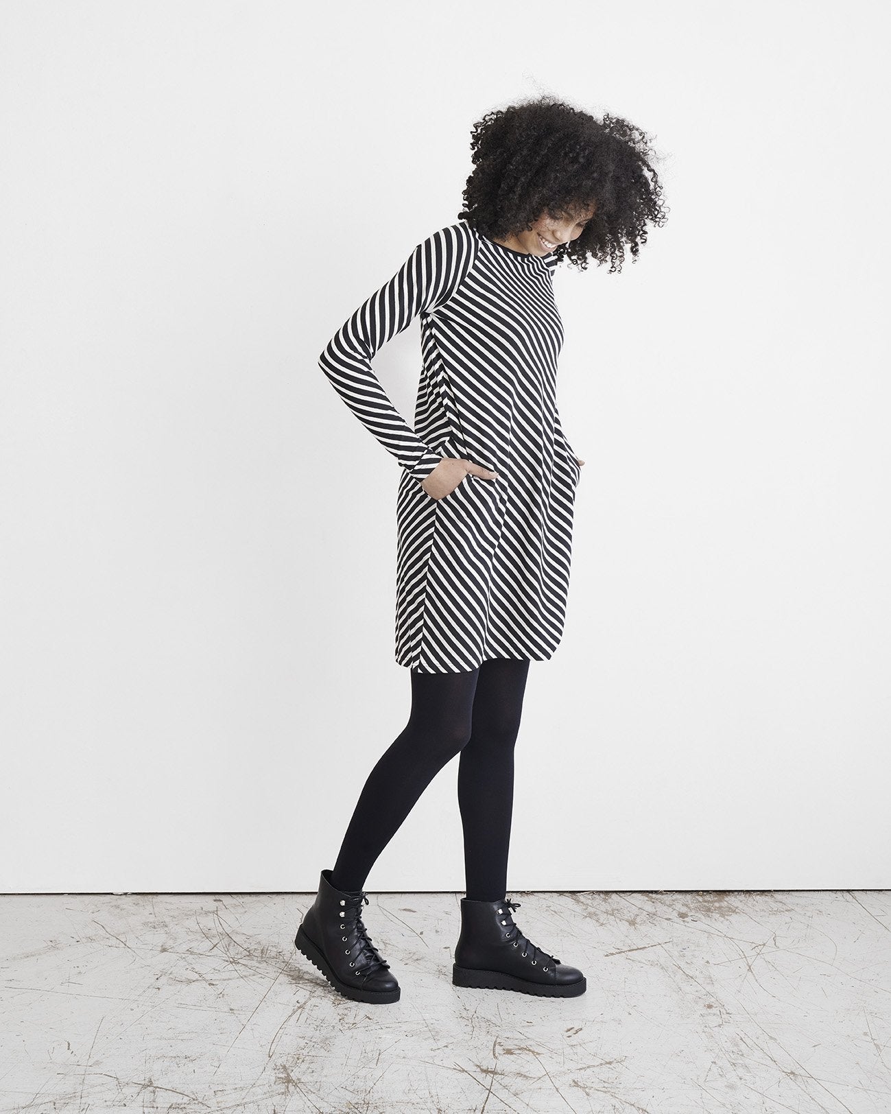 STRIPE-tunika, Black/Sand