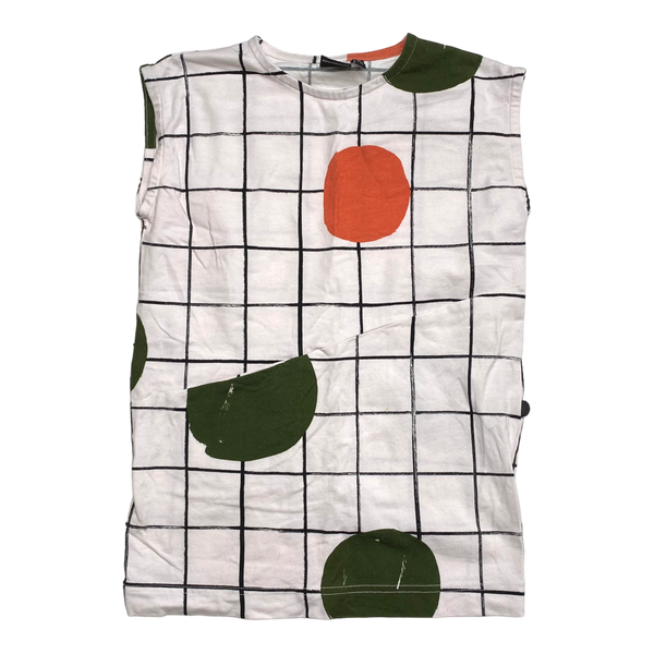 Papu sleeveless dress, grid print | 86/92cm