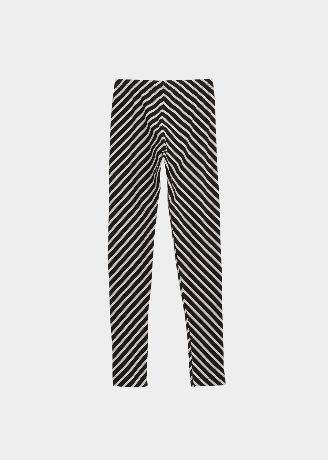 STRIPE-leggingsit, Black/Sand, naisten