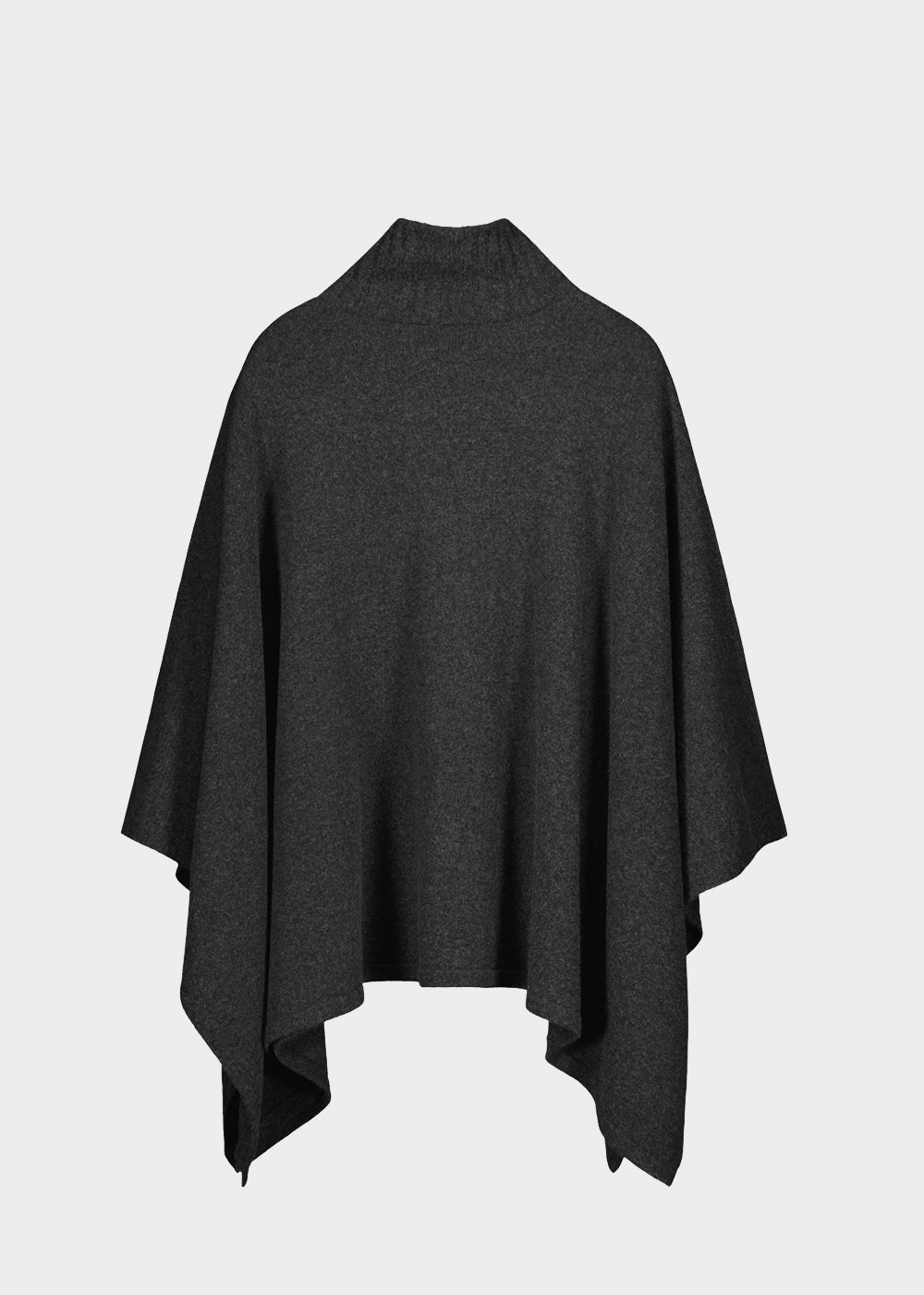 TURTLE KNIT PONCHO, Melange Graphite Grey