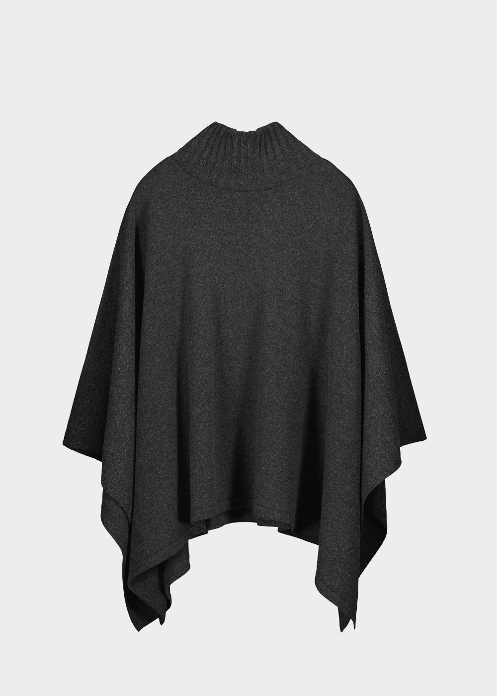 TURTLE KNIT PONCHO, Melange Graphite Grey