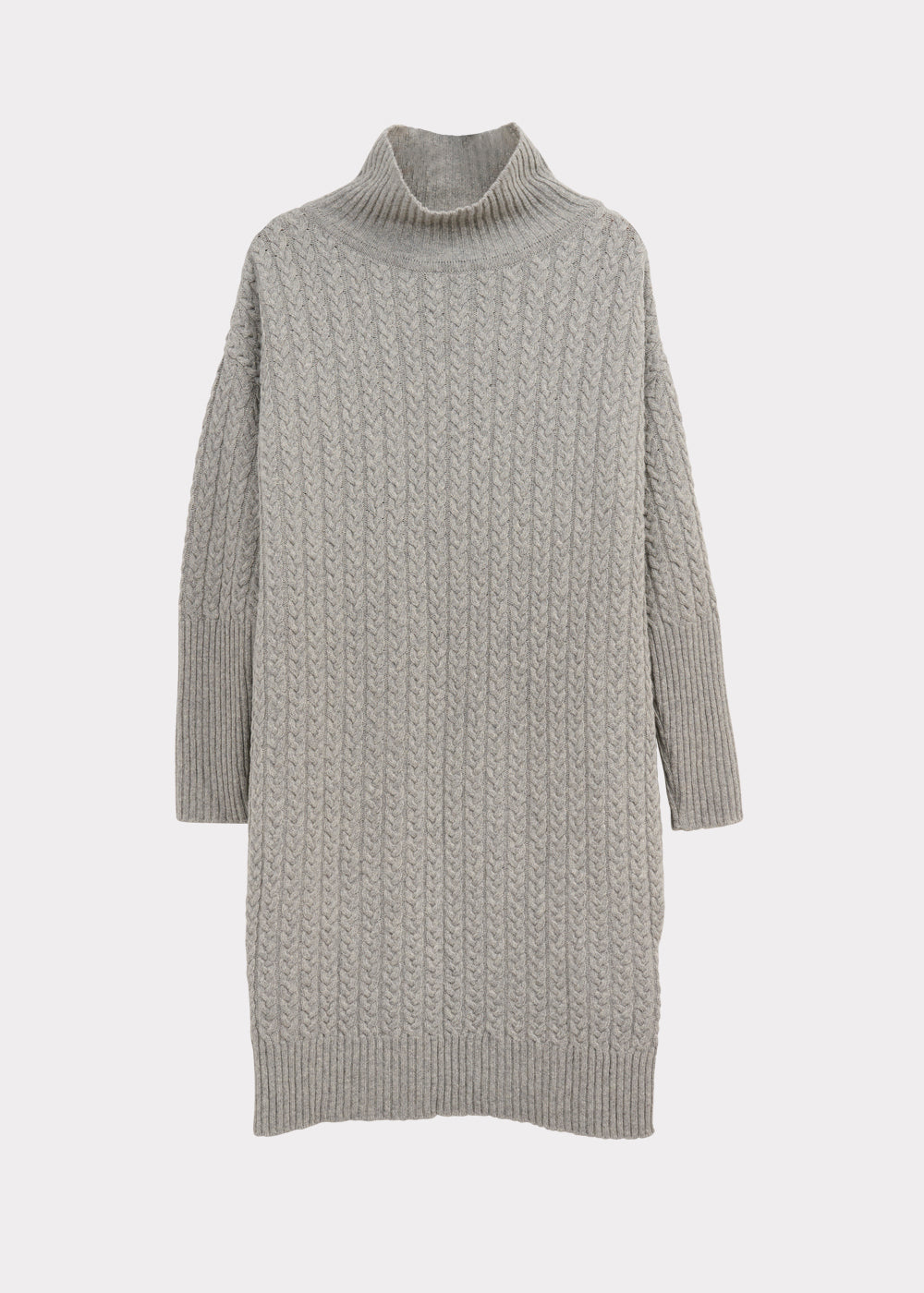 CHUNKY TURTLE -mekko, Melange Grey, Cable knit, naisten