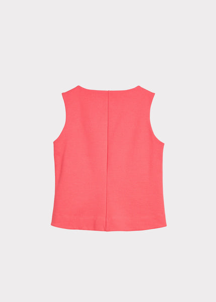 BOAT NECK TOP, Coral Red, naisten