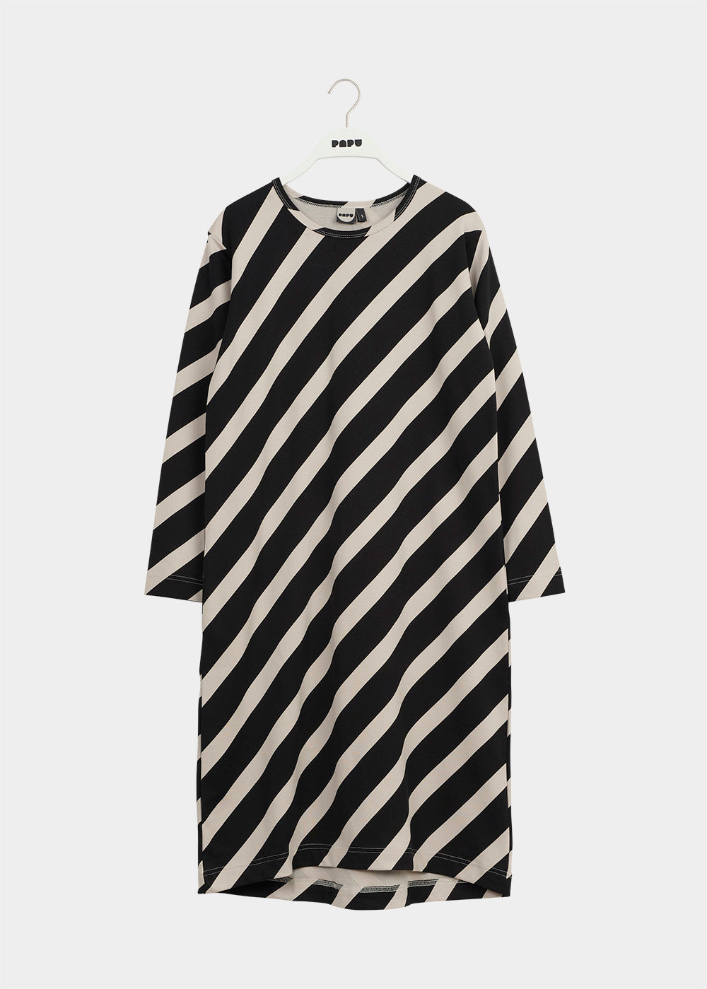 MELLOW-mekko, Huge Stripe, Black/Canvas Grey, naisten