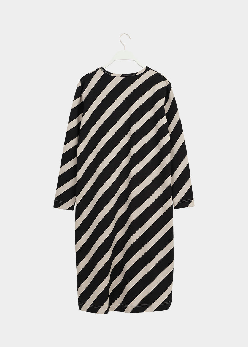 MELLOW-mekko, Huge Stripe, Black/Canvas Grey, naisten