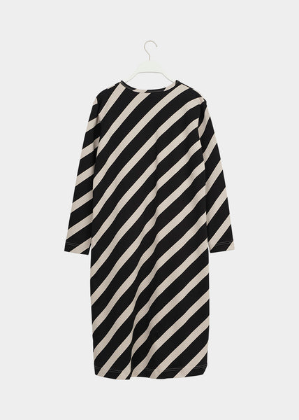 MELLOW-mekko, Huge Stripe, Black/Canvas Grey, naisten